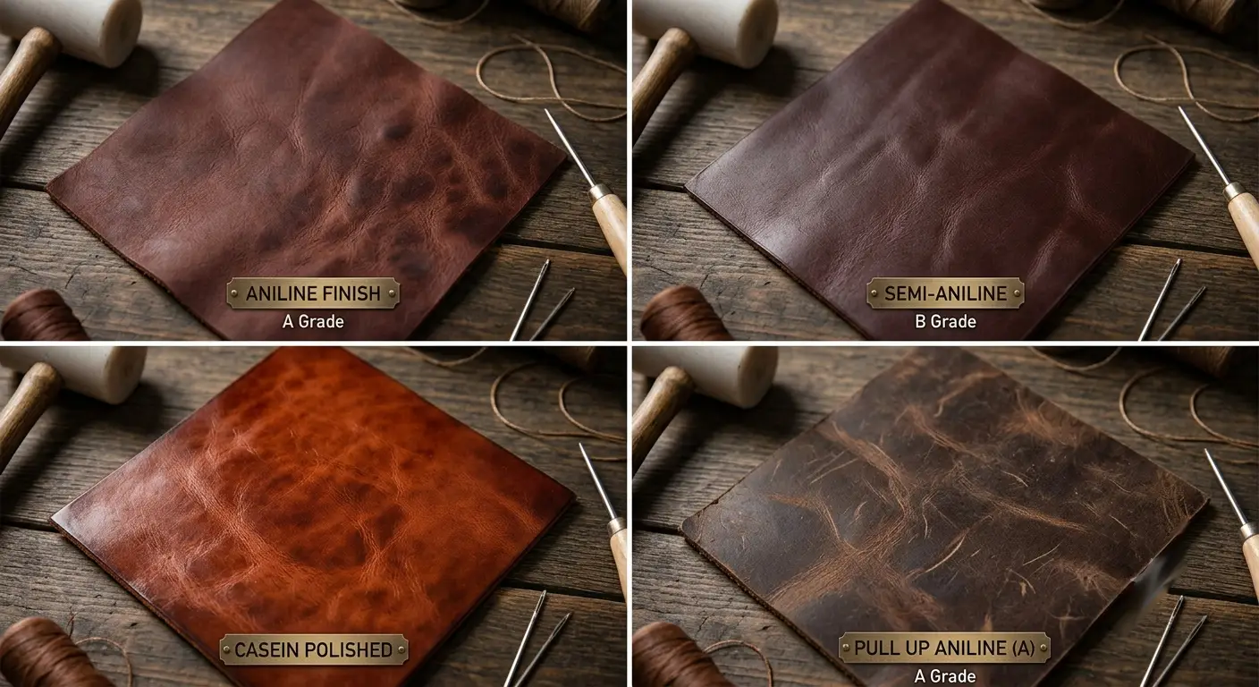 Different type of leather finishes